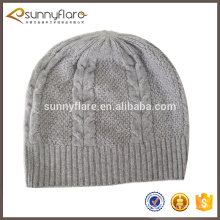 cheap classic Cable pattern 100% Knit Cashmere winter Beanie hat